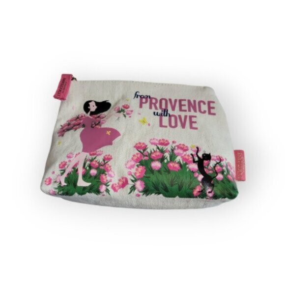 Canvas Makeup Cosmetic Travel Bag Pretty Woman Floral Cat L'Occitane En Provence - Picture 4 of 7
